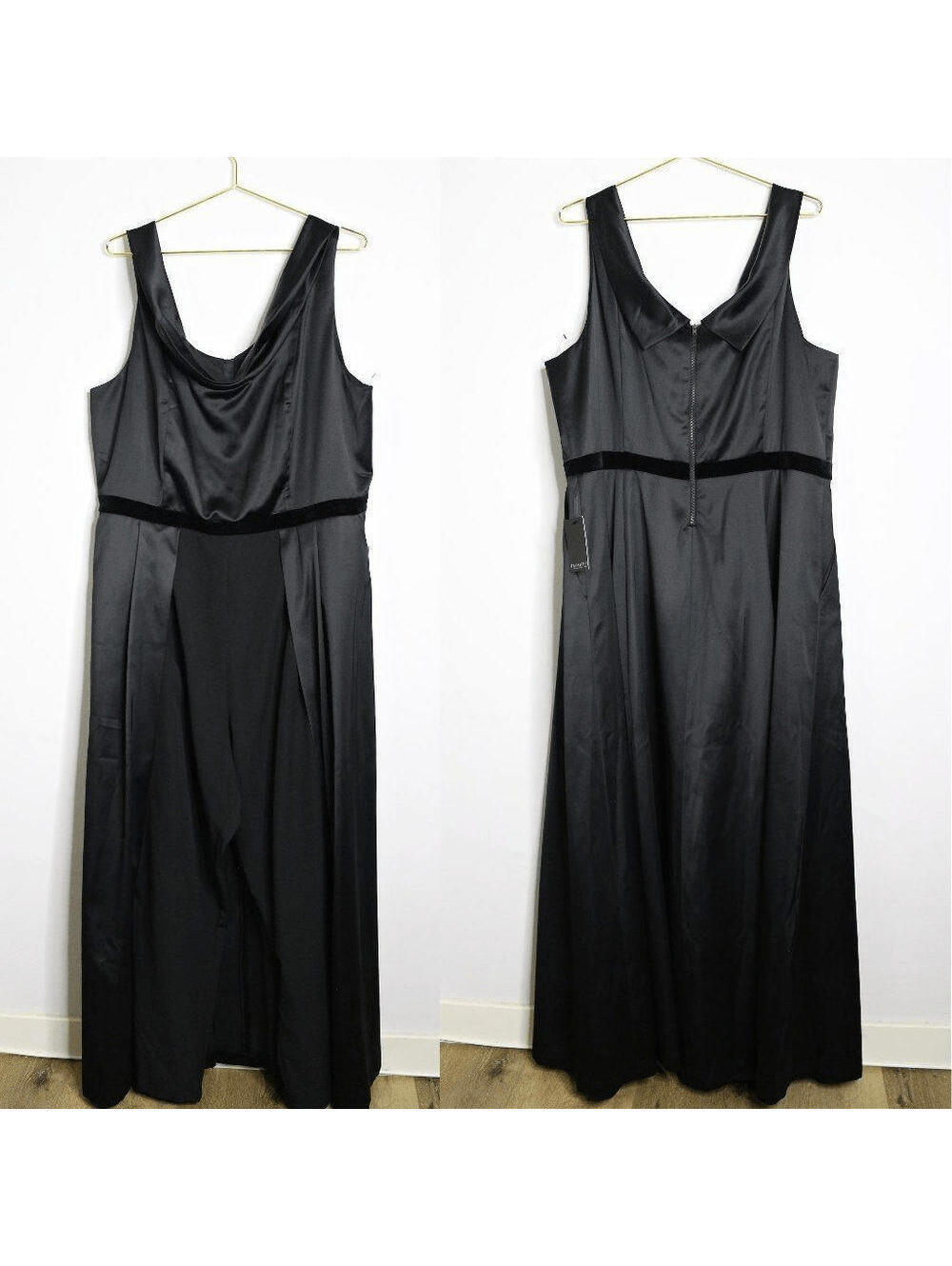 NWT ELOQUII Black Evening Jumpsuit with Train - Black size 20